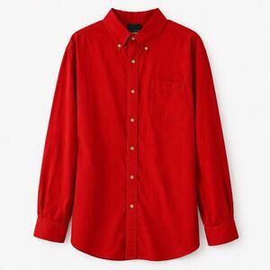 Croft & Barrow Corduroy Button Down Shirt Mens XL Red Long Sleeve Casual